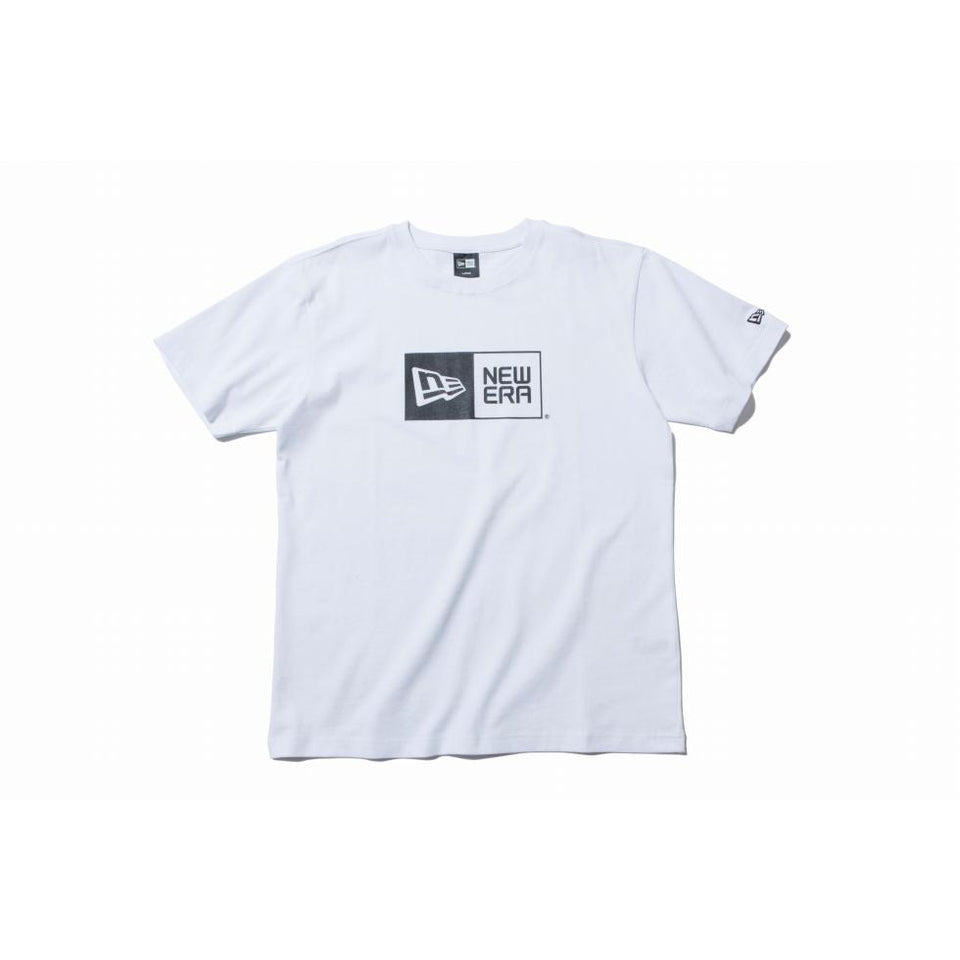 コットン Tシャツ ボックスロゴ ホワイト × ブラック