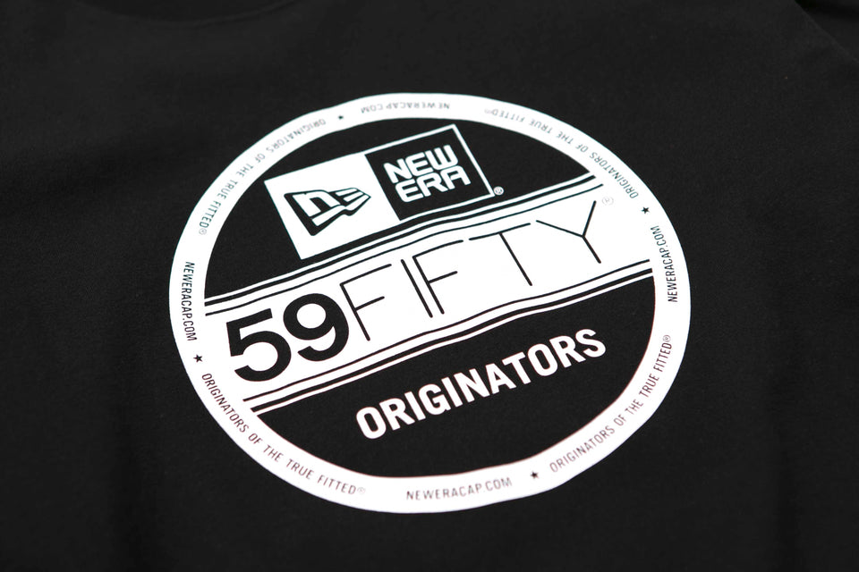 長袖 コットン Tシャツ バイザーステッカー ブラック × ホワイト レギュラーフィット