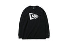 長袖 コットン Tシャツ フラッグロゴ ブラック × ホワイト レギュラーフィット