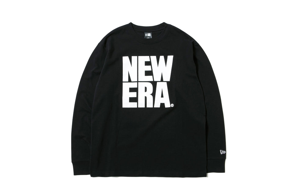 長袖 コットン Tシャツ ビッグニューエラ ブラック × ホワイト