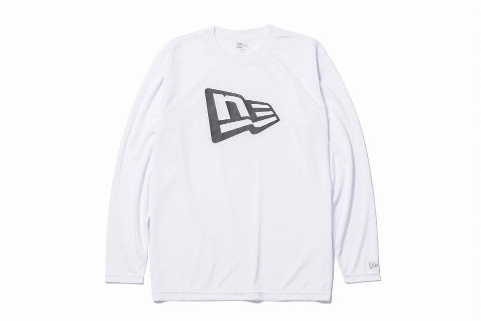 【 Performance Apparel 】 長袖 テック Tシャツ フラッグ ホワイト × ブラック