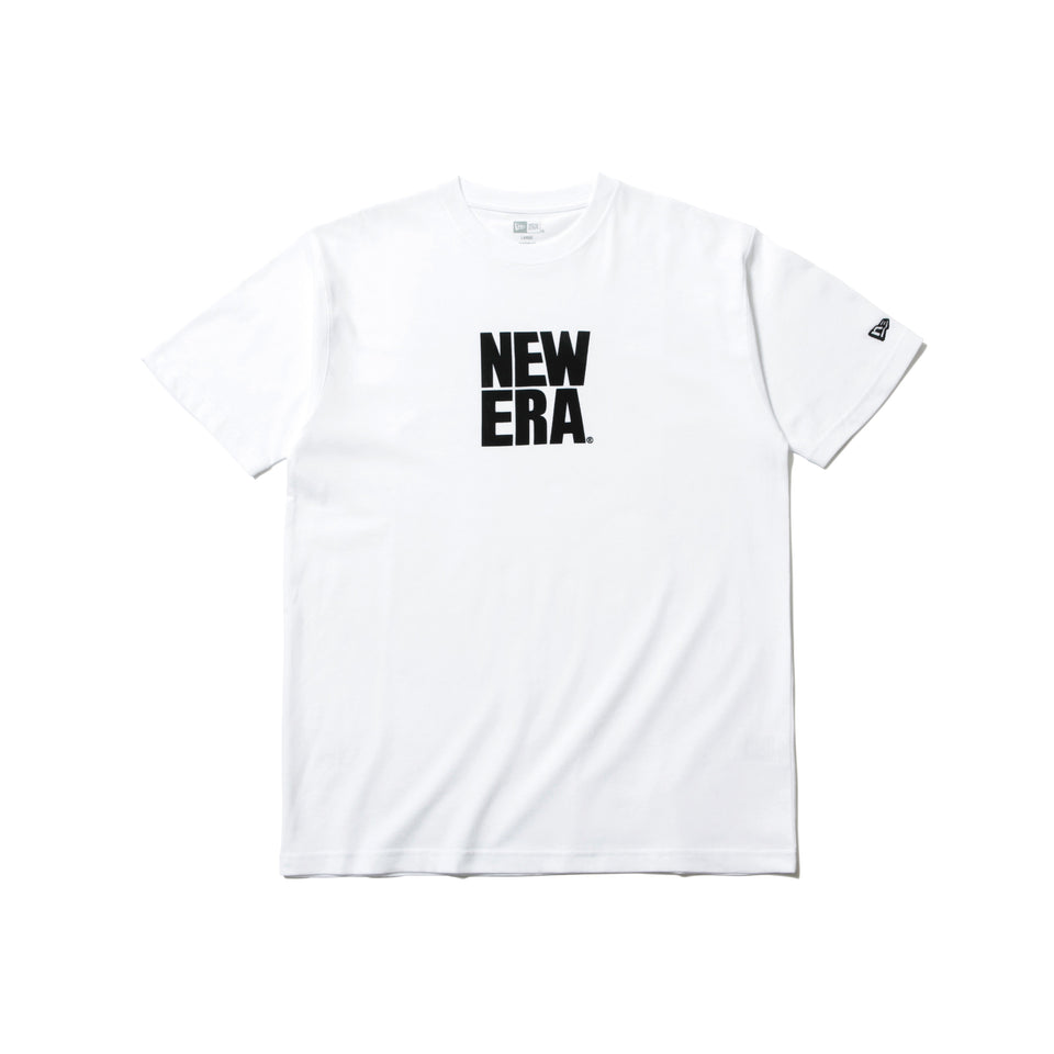 半袖 コットン Tシャツ スクエアニューエラ ホワイト × ブラック レギュラーフィット