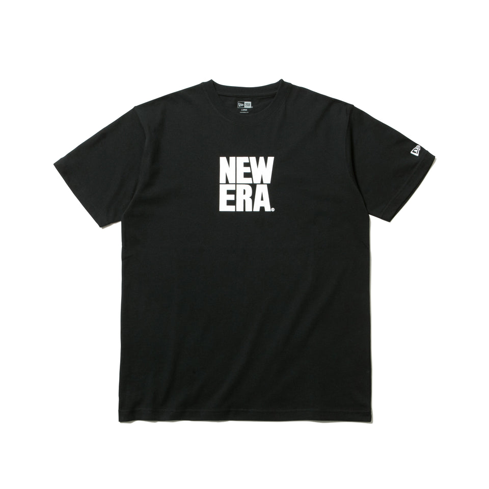 半袖 コットン Tシャツ スクエアニューエラ ブラック × ホワイト レギュラーフィット