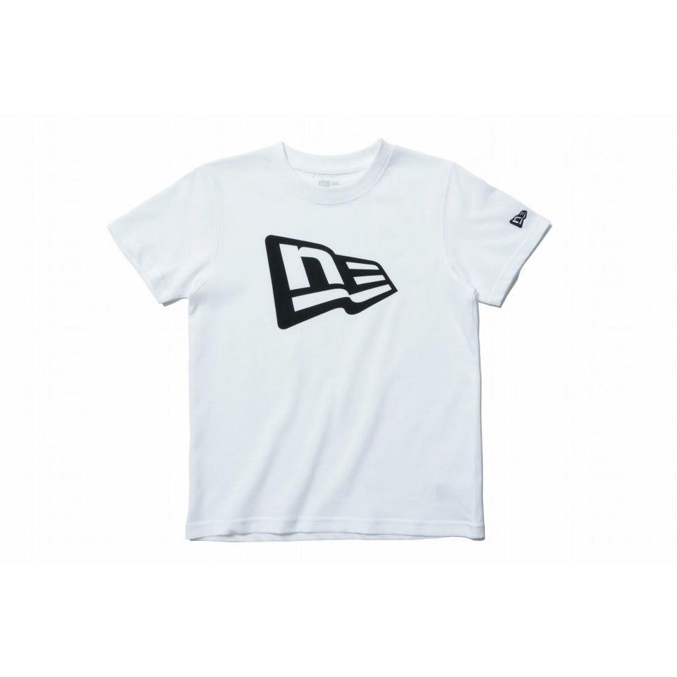 Youth コットン Tシャツ フラッグロゴ ホワイト × ブラック