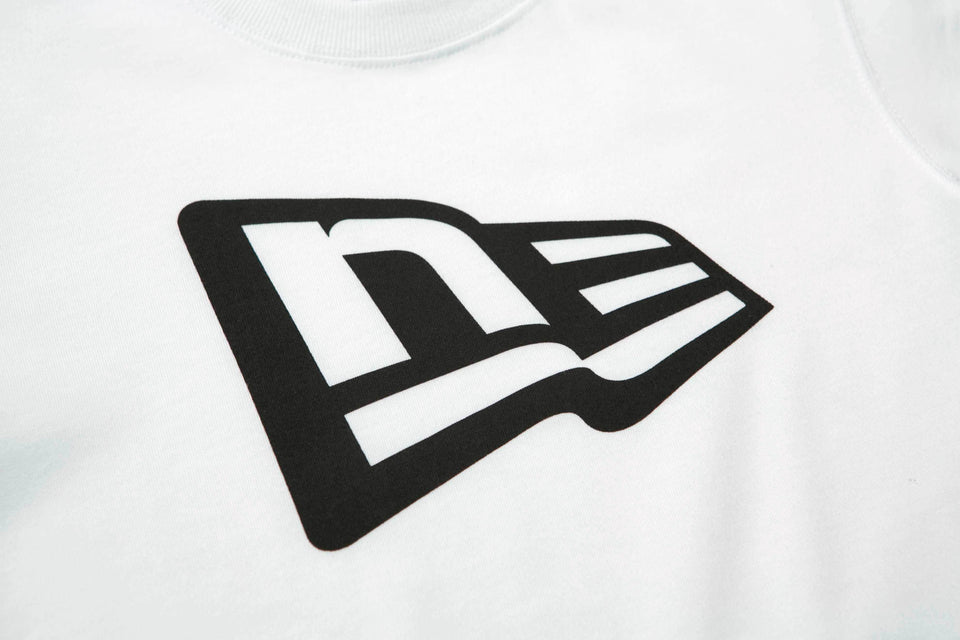 Youth コットン Tシャツ フラッグロゴ ホワイト × ブラック
