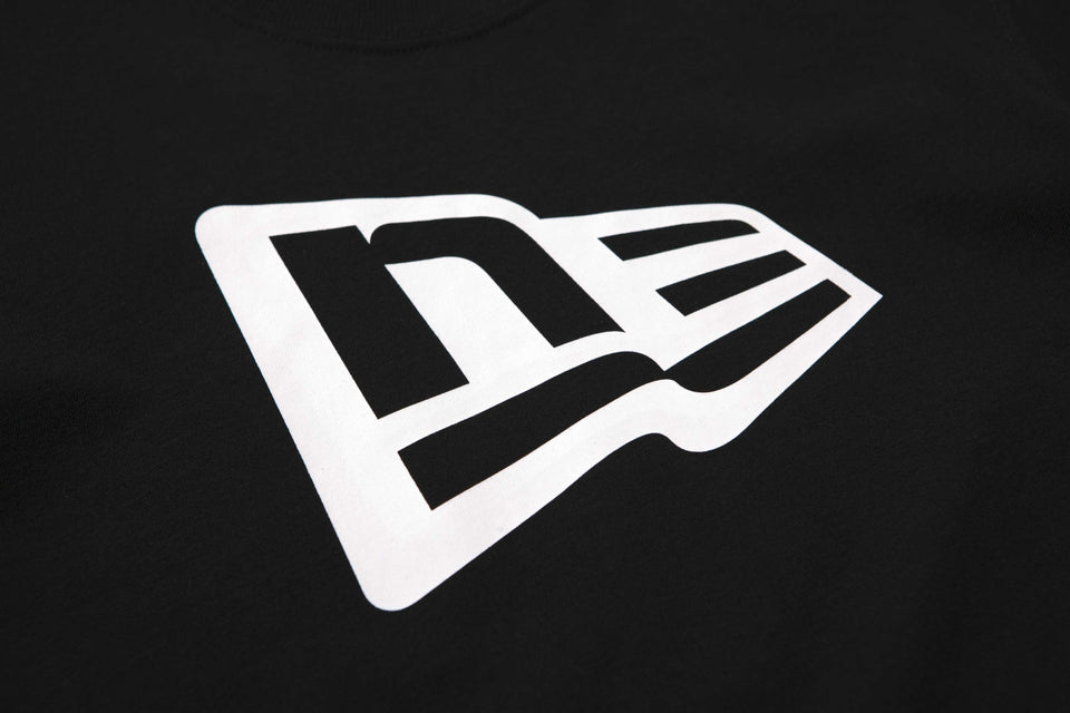 Youth コットン Tシャツ フラッグロゴ ブラック × ホワイト
