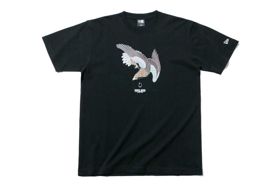 コットン Tシャツ 石川真澄 Masumi Ishikawa 鷹 ブラック