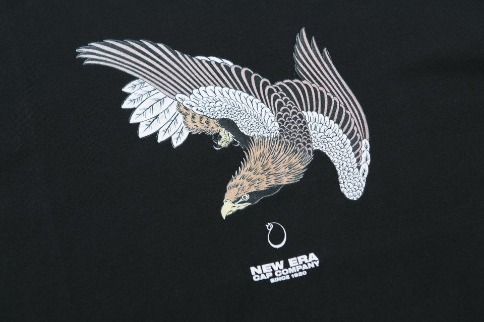 コットン Tシャツ 石川真澄 Masumi Ishikawa 鷹 ブラック