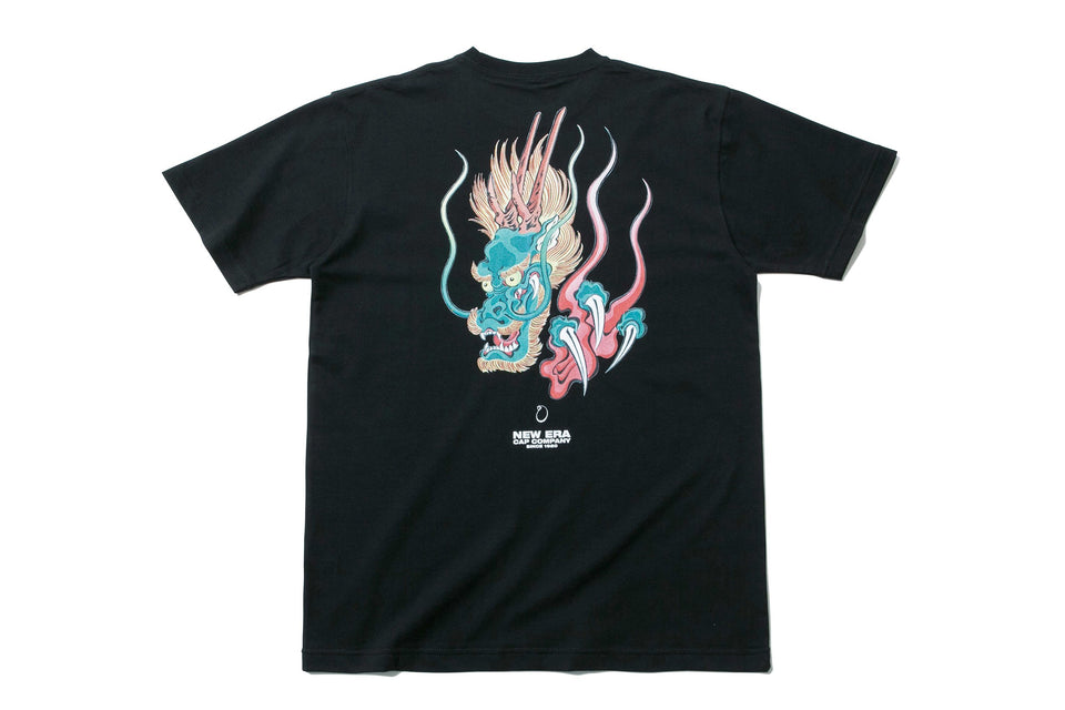 コットン Tシャツ 石川真澄 Masumi Ishikawa 龍 ブラック