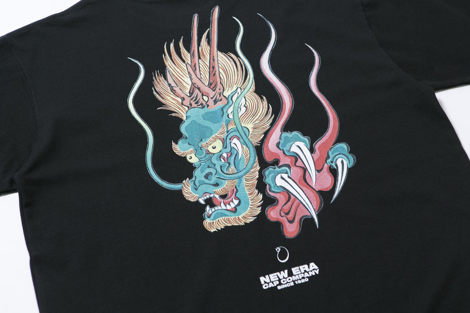 コットン Tシャツ 石川真澄 Masumi Ishikawa 龍 ブラック