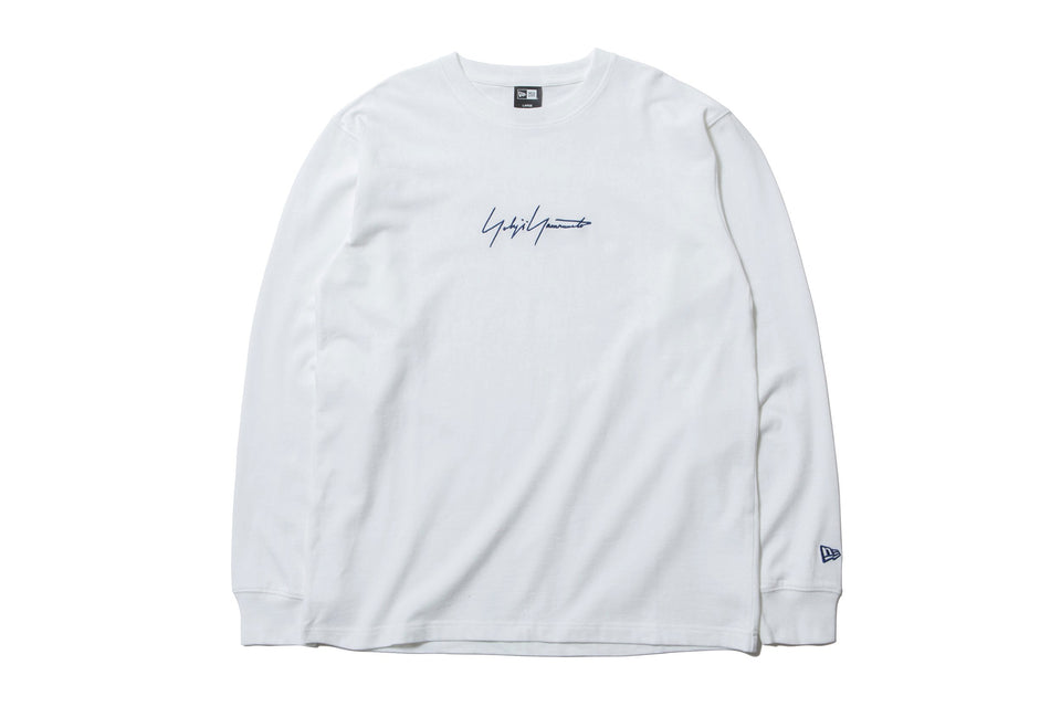 長袖 コットン Tシャツ Yohji Yamamoto SS19 ホワイト × ライトネイビー
