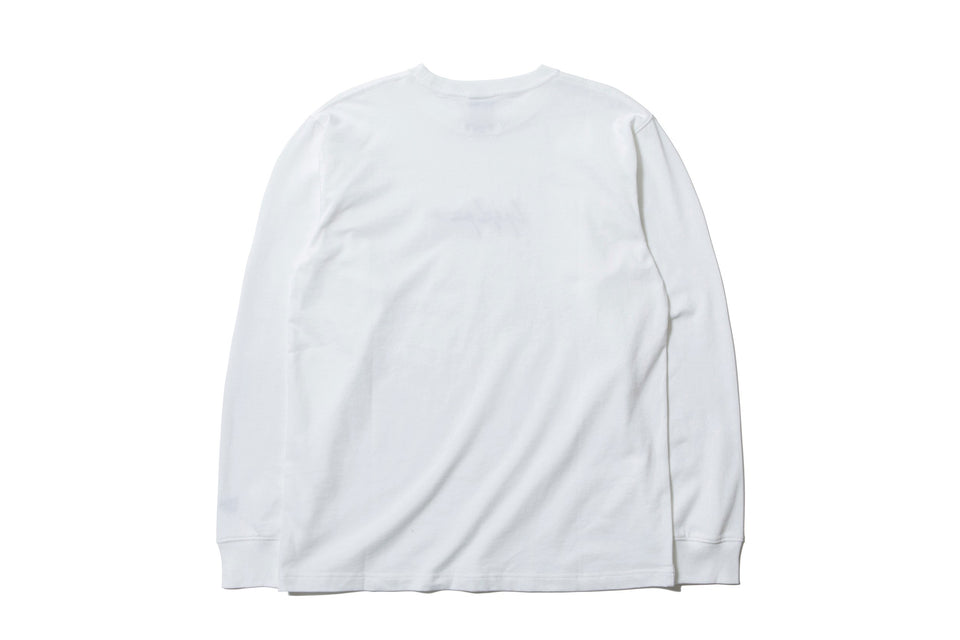 長袖 コットン Tシャツ Yohji Yamamoto SS19 ホワイト × ライトネイビー