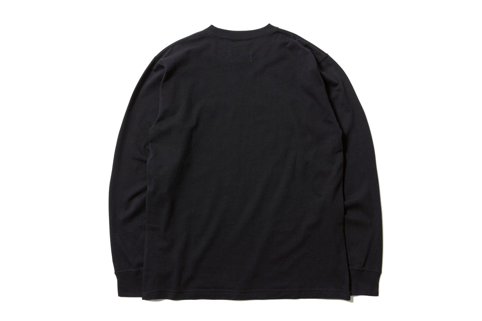 長袖 コットン Tシャツ Yohji Yamamoto SS19 ブラック × ブルー