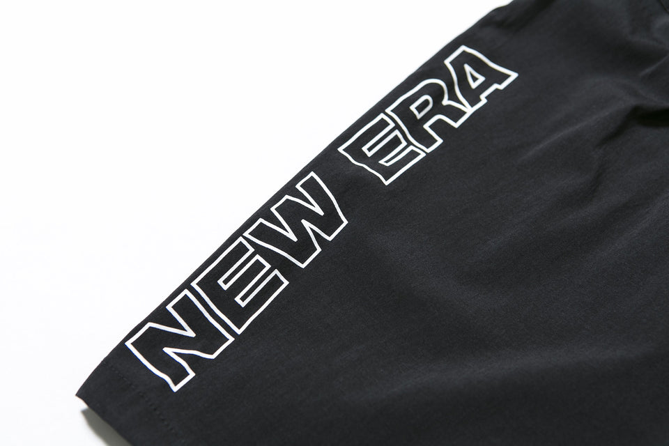 トラックハーフパンツ ニューエラ ワードマーク ブラック × ホワイト 【NEW ERA WORKOUT】