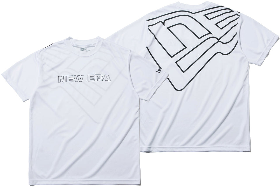 テック Tシャツ ニューエラ ワードマーク & ビッグフラッグ ホワイト 【NEW ERA WORKOUT】