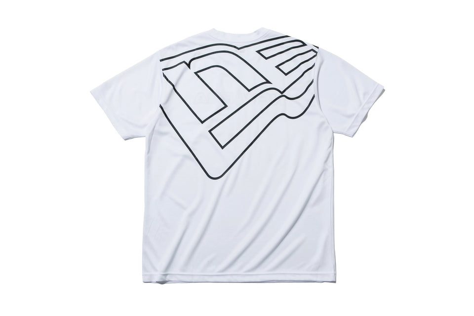 テック Tシャツ ニューエラ ワードマーク & ビッグフラッグ ホワイト 【NEW ERA WORKOUT】