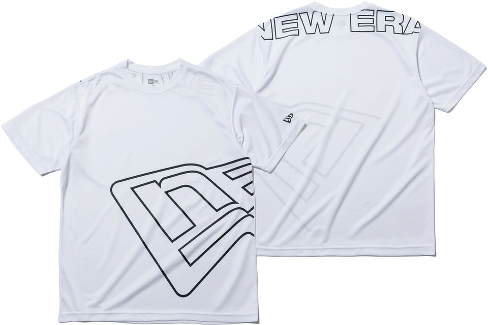 テック Tシャツ ビッグフラッグ & ニューエラ ワードマーク ホワイト 【NEW ERA WORKOUT】