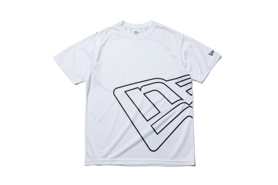 テック Tシャツ ビッグフラッグ & ニューエラ ワードマーク ホワイト 【NEW ERA WORKOUT】