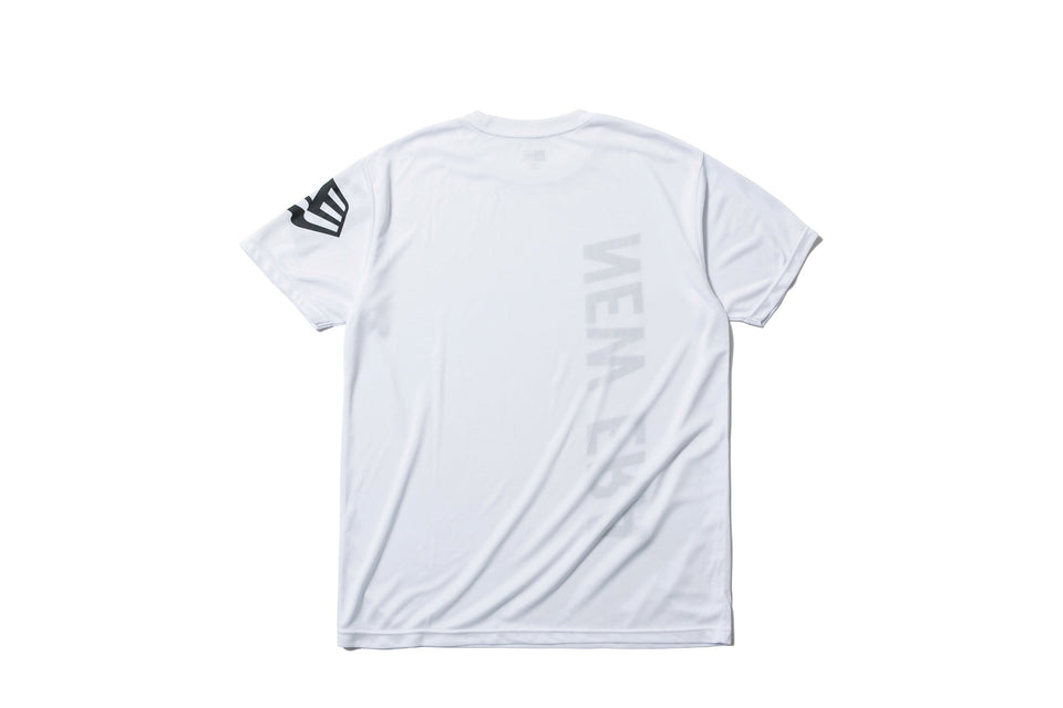 テック Tシャツ バーチカル ニューエラ ホワイト × ブラック 【 Performance Apparel 】