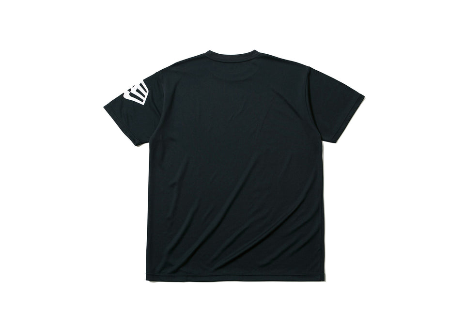 テック Tシャツ バーチカル ニューエラ ブラック × ホワイト 【 Performance Apparel 】
