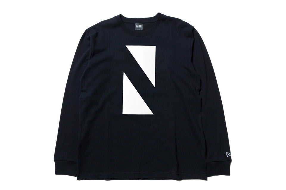 【ストア限定】 長袖 コットン Tシャツ N トライアングル ブラック
