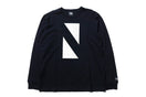 【ストア限定】 長袖 コットン Tシャツ N トライアングル ブラック