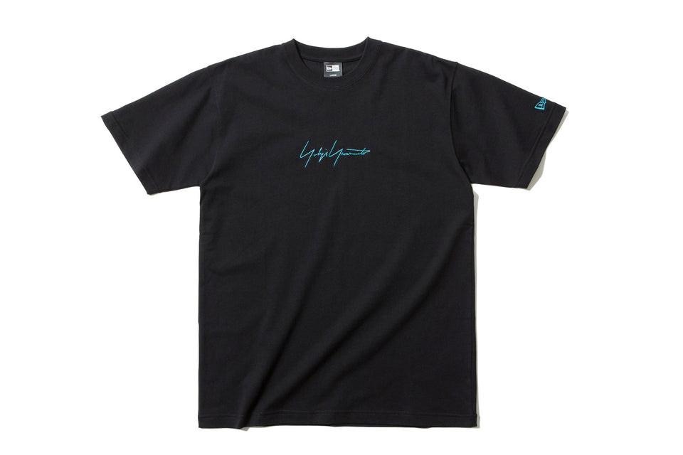 コットン Tシャツ Yohji Yamamoto SS19 シグネチャーロゴ ブラック × ブルー