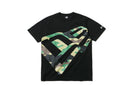 コットン Tシャツ ズームアップ フラッグロゴ ブラック