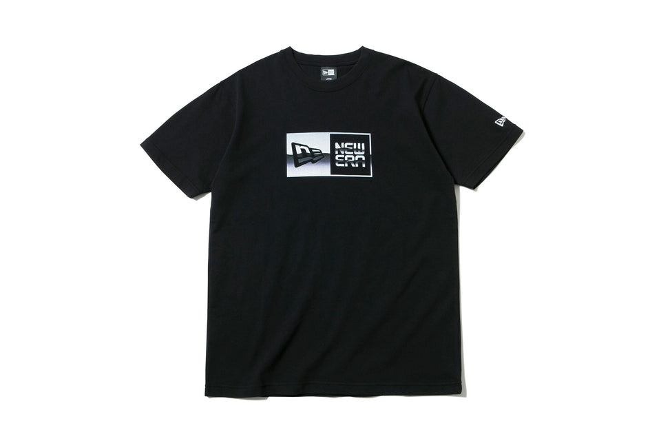 コットン Tシャツ メタリック ボックスロゴ ブラック