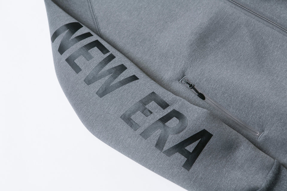 【ゴルフ】 ウォームアップ フルジップ フーディー NEW ERA ロゴ グレー × ブラック