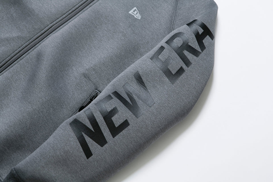 【ゴルフ】 ウォームアップ フルジップ フーディー NEW ERA ロゴ グレー × ブラック