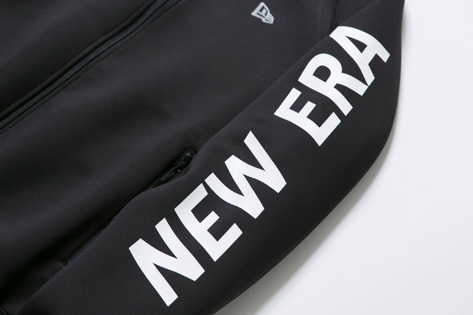 【ゴルフ】 ウォームアップ フルジップ フーディー NEW ERA ロゴ ブラック × ホワイト