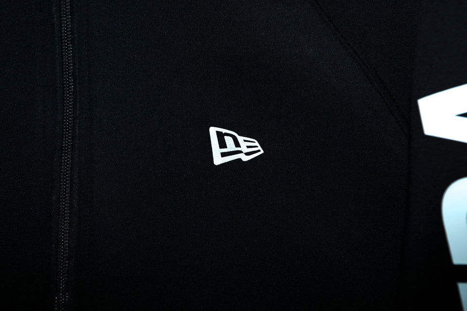 【ゴルフ】 ウォームアップ フルジップ フーディー NEW ERA ロゴ ブラック × ホワイト