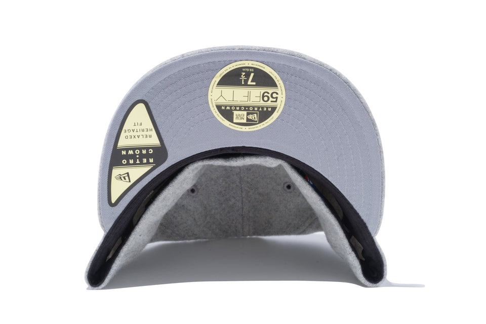RC 59FIFTY フラットバイザー メルトン ニューヨーク・ヤンキース ミニロゴ グレー × スノーホワイト