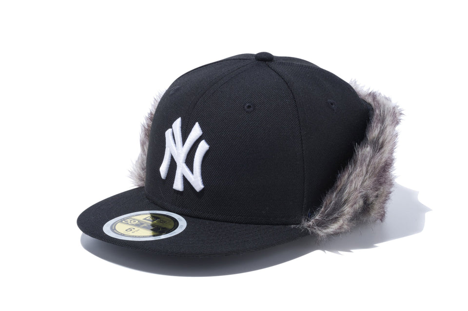 Kid's 59FIFTY フリップダウン イアーフラップ ニューヨーク・ヤンキース ブラック × スノーホワイト
