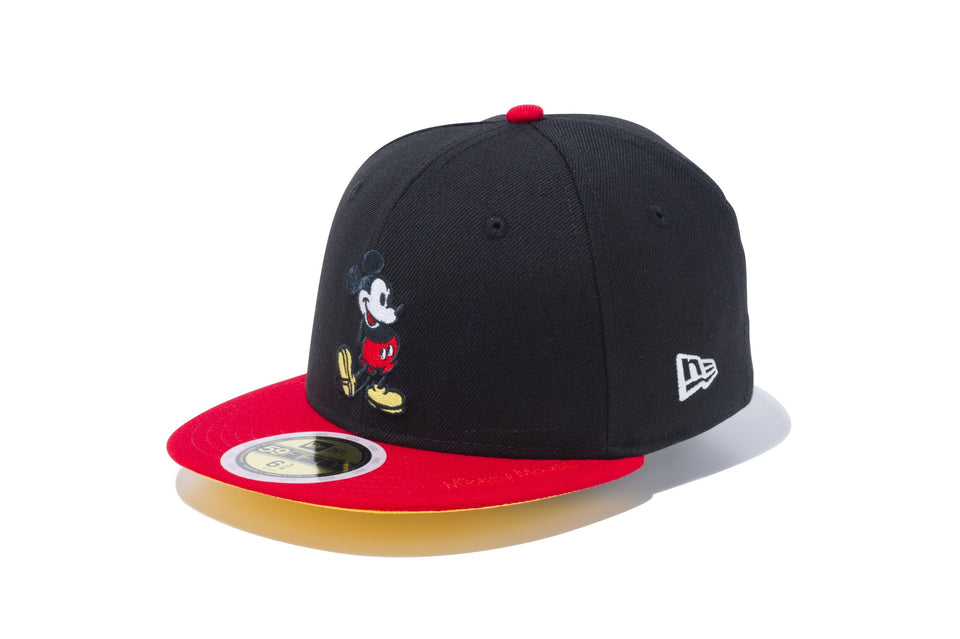 Kid's 59FIFTY ディズニー ミッキーマウス ブラック スカーレットバイザー