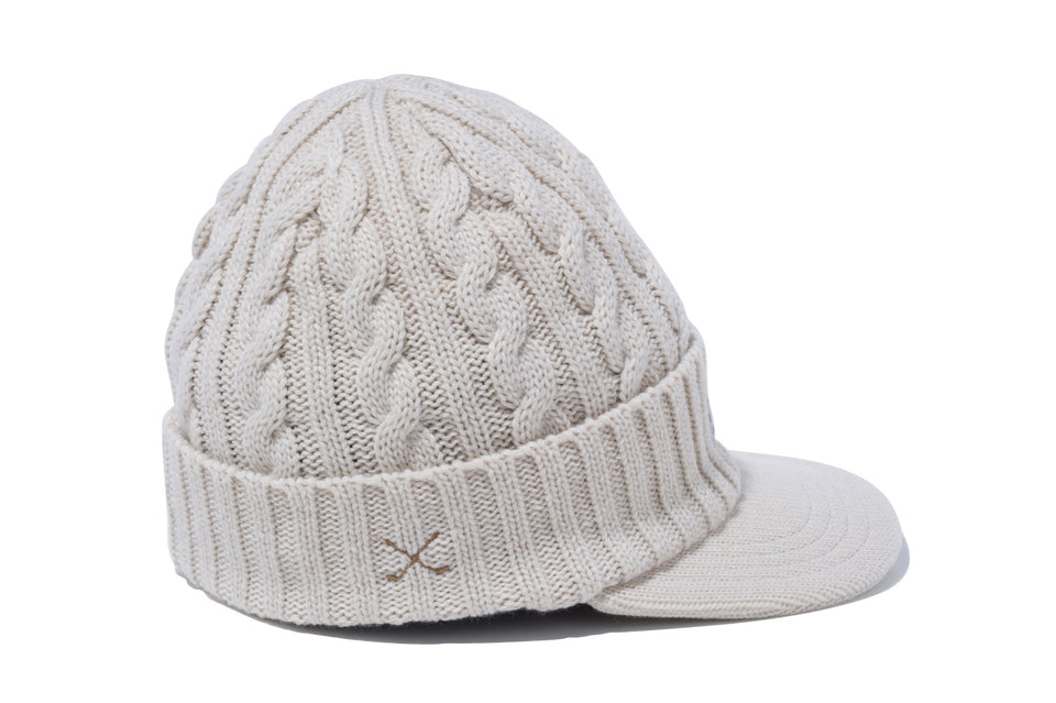 【ゴルフ】 WOMEN'S バイザーニット ナチュラルウーブンパッチ アイボリー