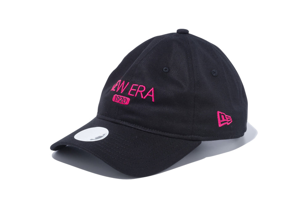 【ゴルフ】 WOMEN'S 9THIRTY クロスストラップ ストレッチコットン ウォッシャブル ブラック × ストロベリー