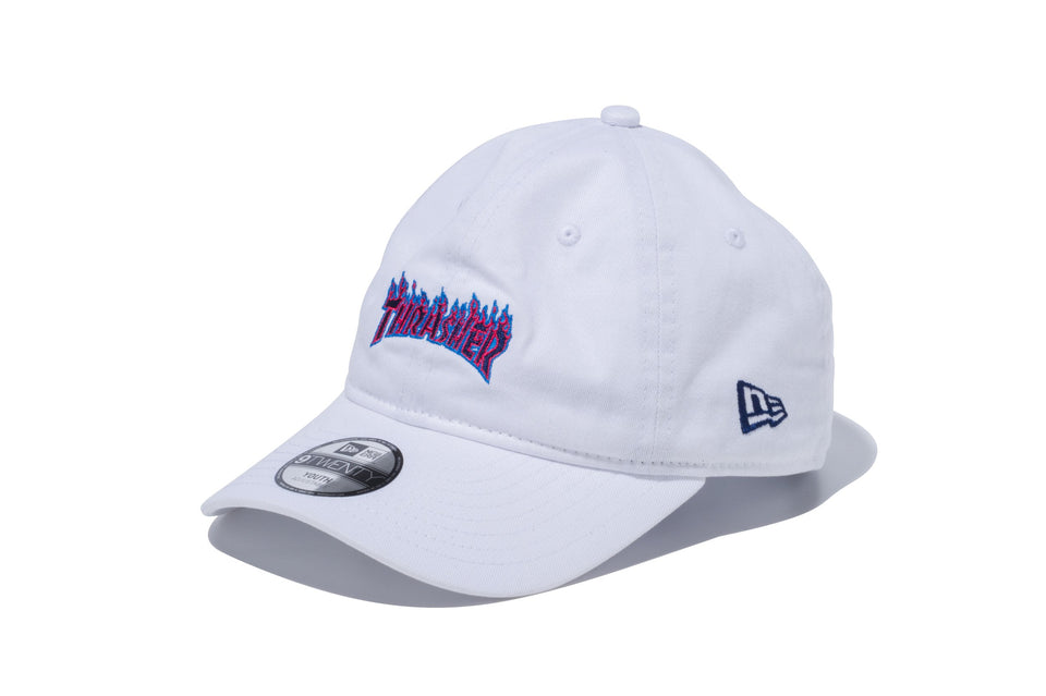 Youth 9TWENTY クロスストラップ THRASHER スラッシャー ファイヤーロゴ ホワイト