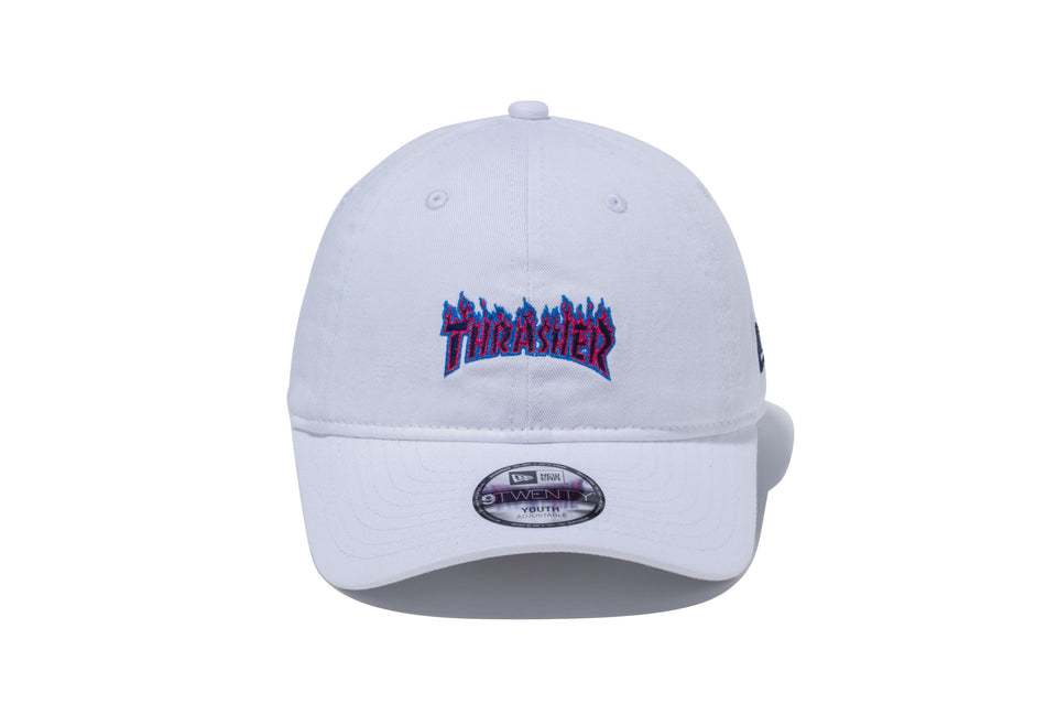 Youth 9TWENTY クロスストラップ THRASHER スラッシャー ファイヤーロゴ ホワイト