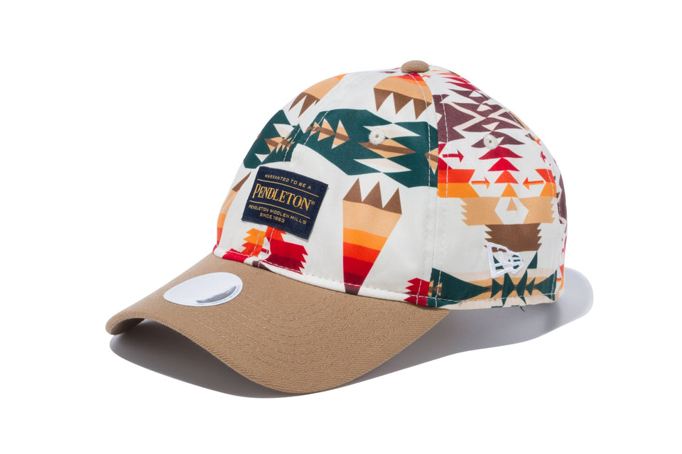 【ゴルフ】 WOMEN'S 9THIRTY クロスストラップ PENDLETON ペンドルトン ベージュ カーキバイザー