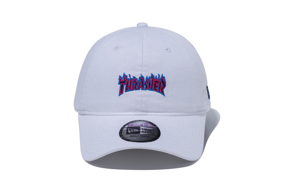 9THIRTY クロスストラップ THRASHER スラッシャー ファイヤーロゴ ホワイト