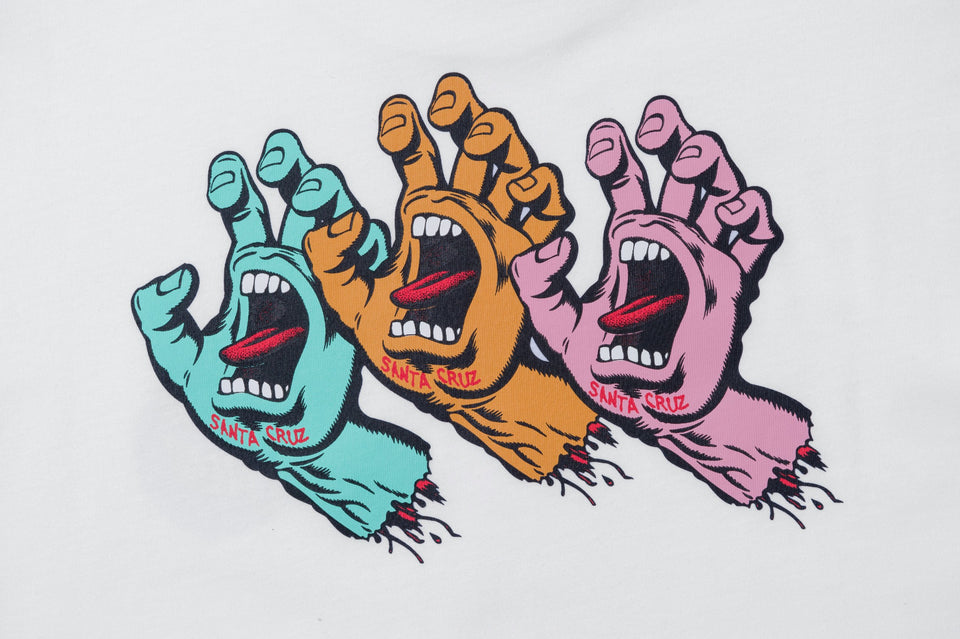 コットン Tシャツ Santa Cruz サンタクルーズ Screaming Hand ホワイト
