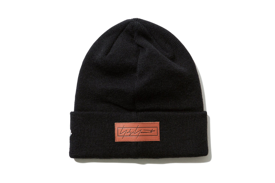 ベーシック カフニット Yohji Yamamoto FW19 シグネチャーロゴ ブラック  × クローム