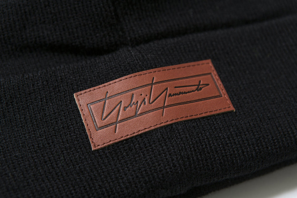 ベーシック カフニット Yohji Yamamoto FW19 シグネチャーロゴ ブラック  × クローム