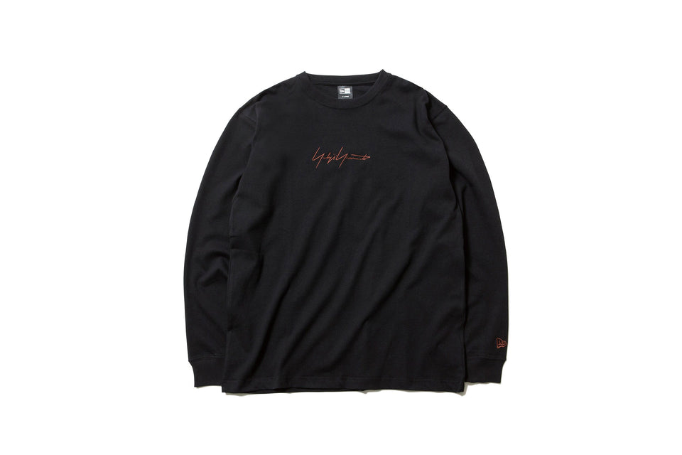 長袖 コットン Tシャツ Yohji Yamamoto FW19 シグネチャーロゴ ブラック