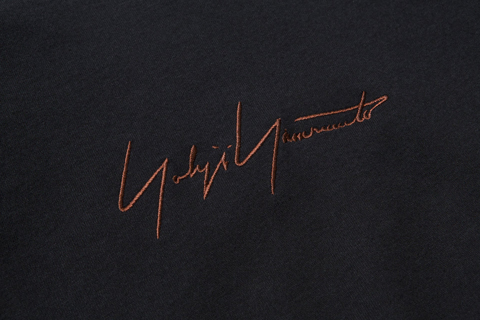 長袖 コットン Tシャツ Yohji Yamamoto FW19 シグネチャーロゴ ブラック