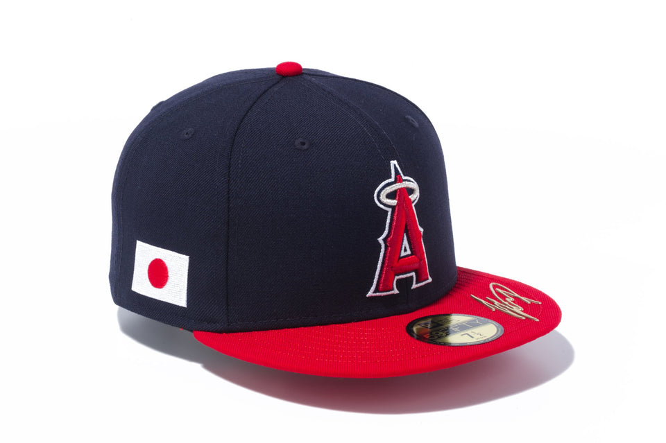 59FIFTY 大谷翔平コレクション ロサンゼルス・エンゼルス ネイビー × チームカラー スカーレットバイザー