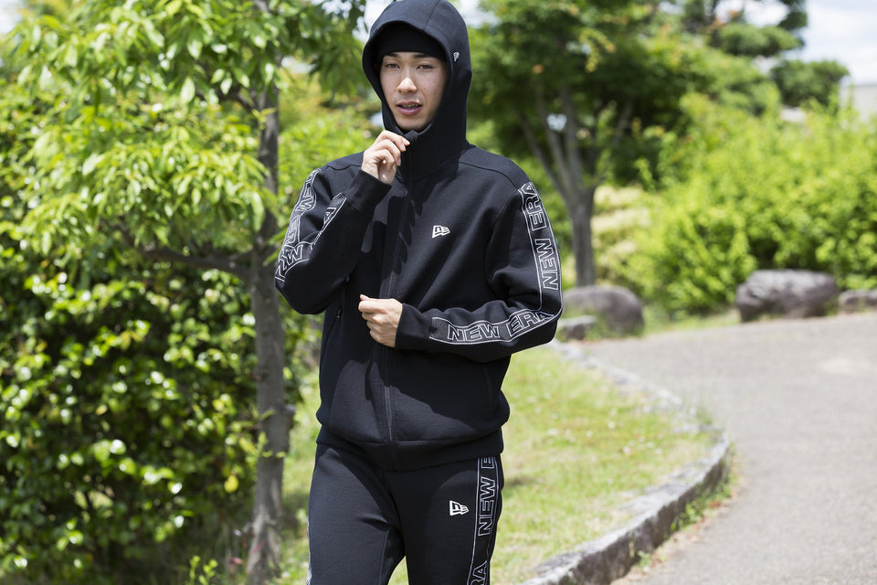 テックスウェット フルジップフーディージャケット ニューエラ ワードマークテープ グレー 【NEW ERA WORKOUT】