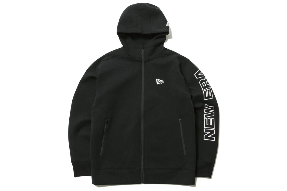テックスウェット フルジップフーディージャケット ニューエラ ワードマーク ブラック 【NEW ERA WORKOUT】